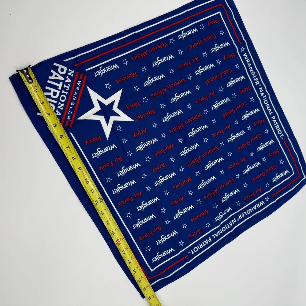 Wrangler National Patriot Bandana Scarf‎ Navy Blue White Red Stars Military